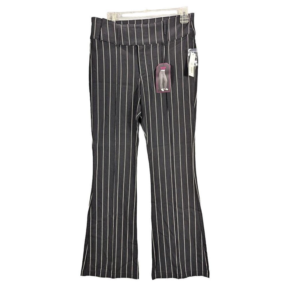 No Boundaries No Bo Pants Womens Medium 7-9 Mid Rise Flare Black White Y2K NWT